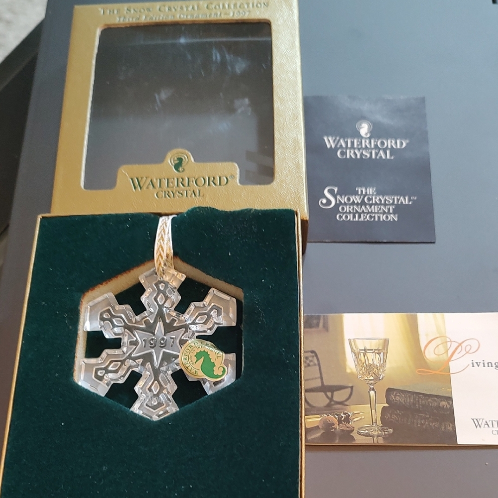 Waterford Crystal Clear Snowflake Ornament -1997